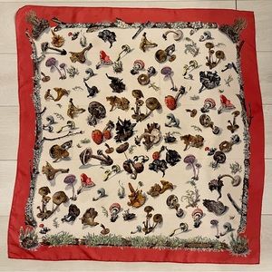 Authentic Hermes vintage scarf Champignons 1959 Gavarni La Perrier